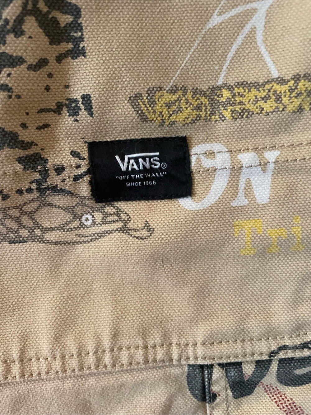 VANS Loose Fit Drill Chore Carpenter Pants All Over Print Canvas 32in X 32in - Picture 4 of 6